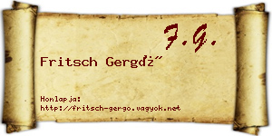 Fritsch Gergő névjegykártya